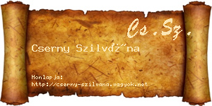Cserny Szilvána névjegykártya